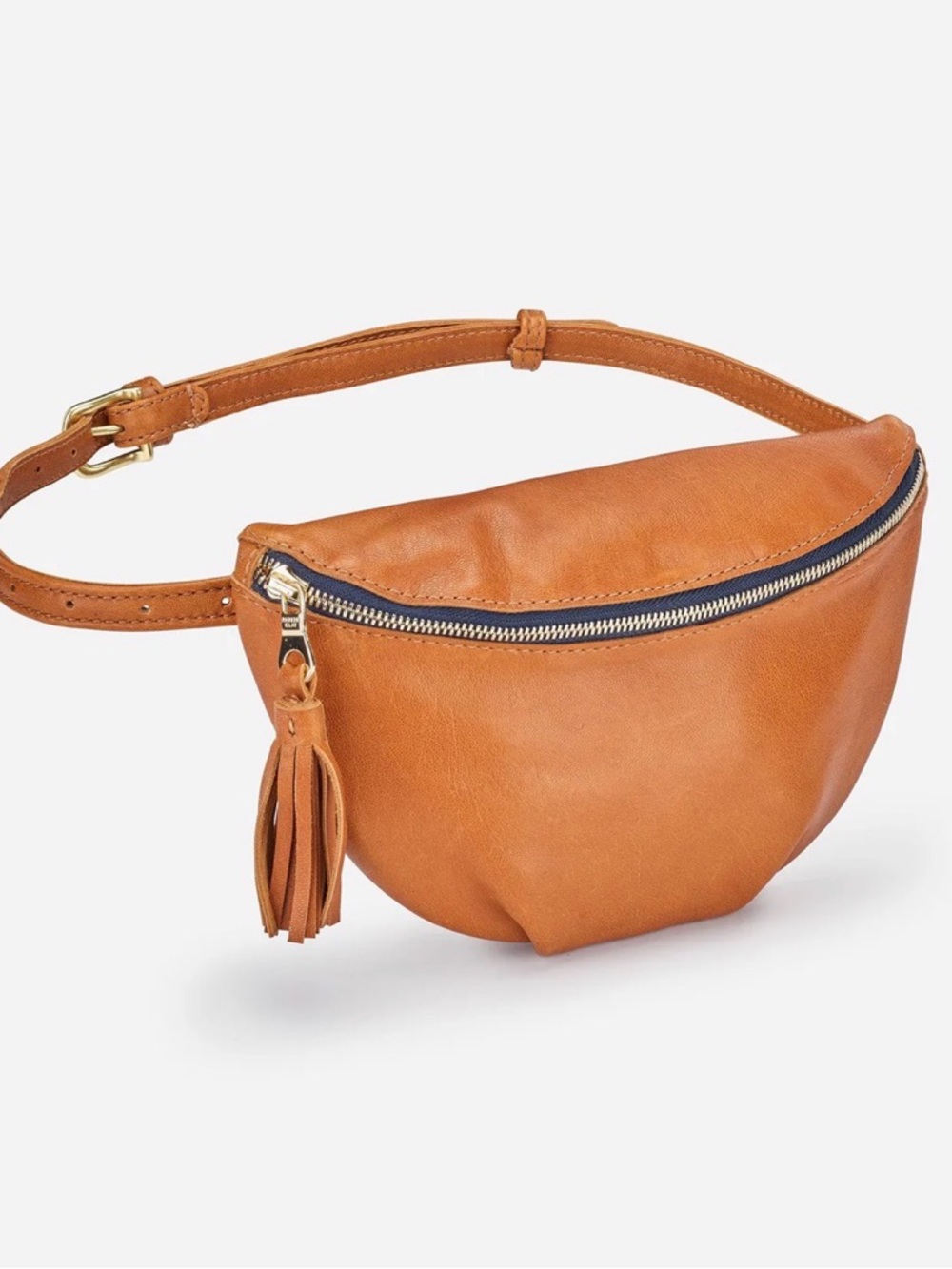 Parker Clay Tan Leather Tassel Belt Bag